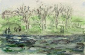 Ob Savi, 2015, akril / papir, 19,9 x 29,9 cm