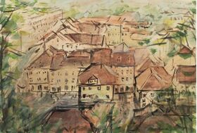 Pogled z gradu IV, 2016, akril / papir, 20,9 x 29,6 cm