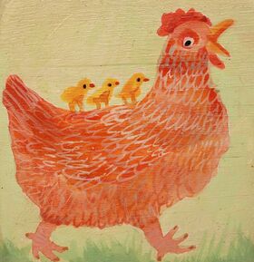 (2) Kura s piščančki, 2025  - 12 x 11,3 cm