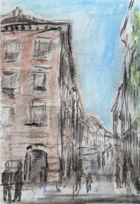 Iz cikla mesto, 2016, akril / papir, 29,5 x 20,7 cm